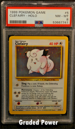 1999 Pokemon Base Set Unlimited Clefairy PSA 8 HOLO (7741) 5/102 - Image 1
