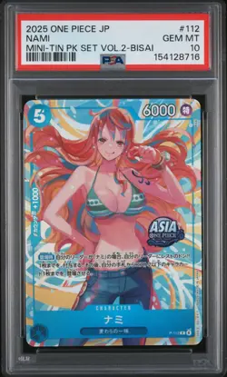 Nami PSA10 2025 One Piece Japanese Mini-Tin Pack Set Vol.2-Bisai #112 - Image 1