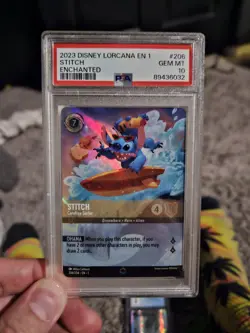 2023 Disney Lorcana the First Chapter Stitch Carefree Surfer Enchanted PSA 10 - Image 1