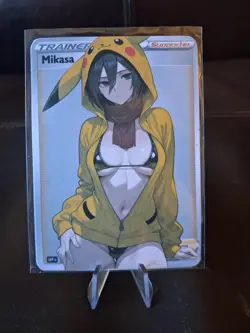 Mikasa | Full Art Custom Made Pokemon Waifu ACG Trainer Art Card - Image 1