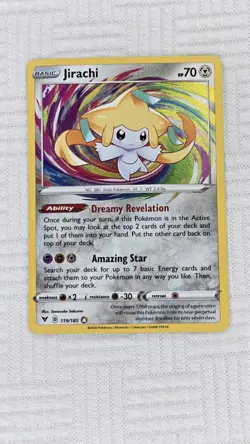 2020 Pokemon TCG Jirachi 119/185 Vivid Voltage Holo Rare Card - Image 1
