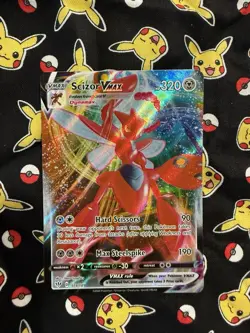 Pokemon TCG Scizor VMAX Darkness Ablaze Holo Ultra Rare Card 119/189 - Image 1