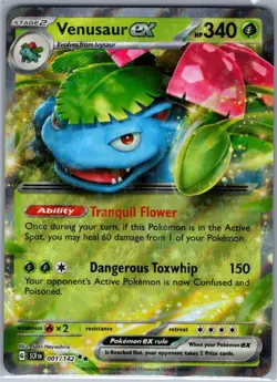 Venusaur ex 001/142 SV07: Stellar Crown - Pokemon Card - NM - Image 1