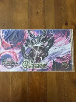 Exodus The Trading Card Game Playing Mat Pink Dragon Existence Games Signed - Image 1