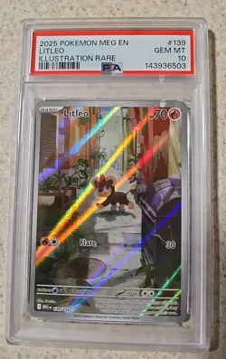 POKEMON 2025 MEG EN-MEGA EVOLUTIONS Litleo 139 PSA 10 GEM MINT ILLUSTRATION RARE - Image 1