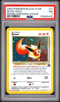Eevee Pokemon Black Star Promo #11 Holo Rare WOTC 2000 PSA 7 - Image 1
