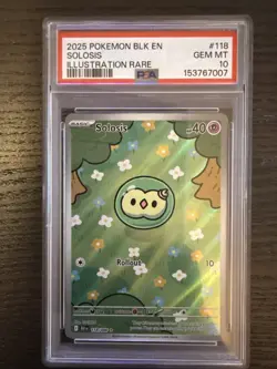 Solosis 118/086 Illustration Rare 2025 Pokemon Black Bolt PSA 10 Gem Mint - Image 1