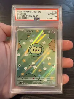 Solosis 118/086 Illustration Rare 2025 Pokemon Black Bolt PSA 10 Gem Mint - Image 3