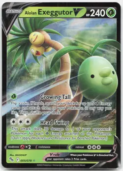 Alolan Exeggutor V 005/078 Holo V Rare Pokemon GO Pokemon Near Mint - Image 1