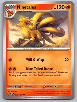 Ninetales 029/197 Uncommon Obsidian Flames Pokemon Near Mint - Image 1