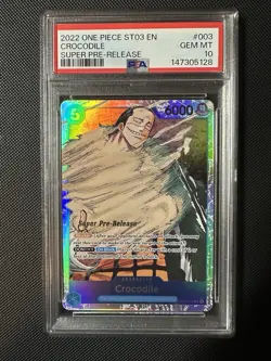 One Piece Crocodile ST03-001 PSA 10 Super Pre-Release English - Image 1
