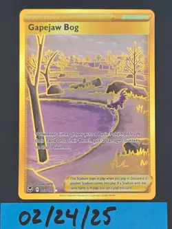 Gapejaw Bog 213/195 Silver Tempest Holo Gold Secret Rare Pokemon TCG Card - Image 1