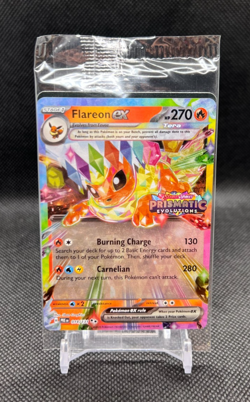 Pokemon TCG Prismatic Evolutions Flareon EX Promo Card 014/131 Stamped Sealed - Image 1