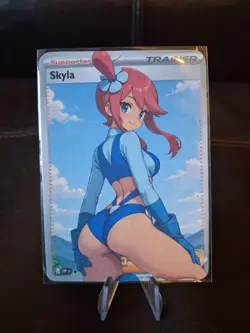 Skyla | Full Art Custom Made Pokemon Waifu ACG Trainer Art Card - Image 1