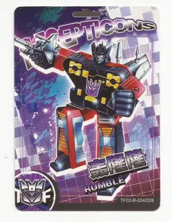 2023 Hasbro Kayou Transformers Decepticons RUMBLE Card - Image 1