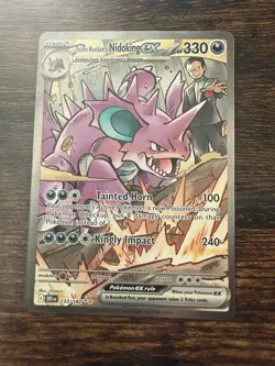 Pokemon Team Rockets Nidoking EX Sir 233/182 Destined Rivals - Image 1