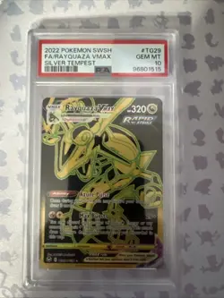 2022 Pokemon SWSH Silver Tempest Rayquaza VMAX PSA 10 - Image 1