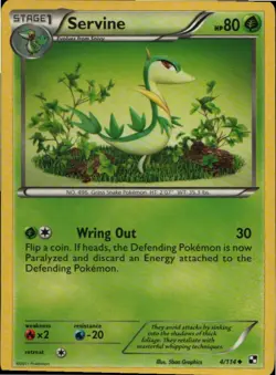 Servine 4/114 Uncommon Black & White Pokemon Near Mint - Image 1