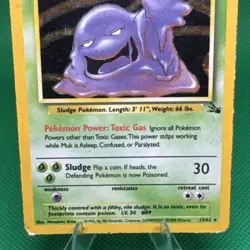 Muk 13/62 Holo Rare Fossil Pokemon Unlimited Holo Heavily Played - Image 4