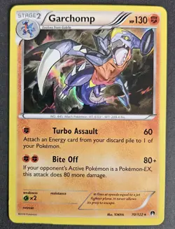 Garchomp BREAKPoint 70/122 Holo Rare Pokemon TCG HP/damaged - Image 1