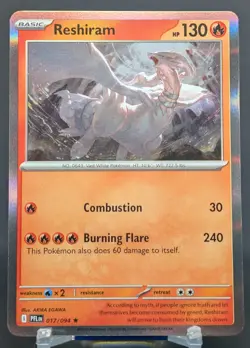 Pokemon Reshiram #017/094 English Phantasmal Flames Holo Rare - Image 1