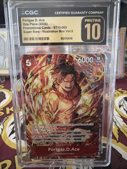 One Piece CCG Portgas D. Ace ST15-005 - Illustration Box Vol 5 Promo - NM - Image 1