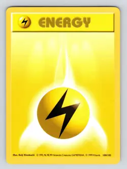 Pokemon TCG Lightning Energy Base Set 100/102 Regular Shadowless Common - Image 1