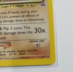 Pokemon TCG Hitmontop 3/75 Neo Discovery Holo Rare (2001) - Image 4