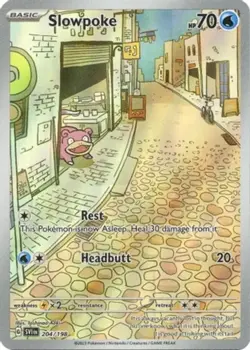 Slowpoke - 204/198 - Illustration Rare NM, English Pokemon Scarlet & Violet Sing - Image 1