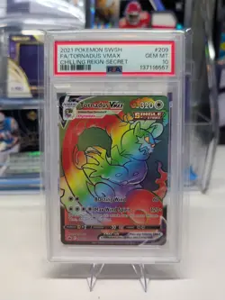 2021 Pokemon Full Art Tornadus VMAX Chilling Reign Rainbow Secret PSA 10 209/198 - Image 1