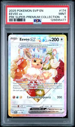 2025 POKEMON SVP EN-SV BLACK STAR PROMO #174 EEVEE EX PSA 9 - Image 1