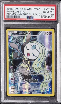 2016 POKEMON XY BLACK STAR PROMO MYTHICAL POKEMON COLL FULL ART/MELOETTA PSA 10 - Image 1