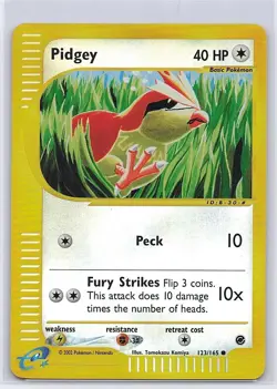 Pidgey 123/165 Expedition Base Set Pokemon Reverse Holo Lightly Played - Image 1