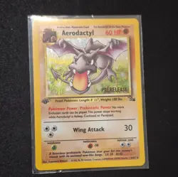 Pokemon TCG Fossil Aerodactyl 1st Edition (Prerelease) 08/82 Wotc Promo Holo - Image 1