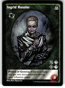1995 Vampire: The Eternal Struggle CCG: Dark Sovereigns Card Ingrid Rossler - Image 1