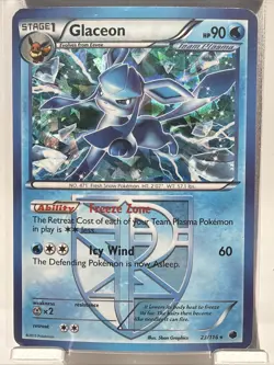 Pokemon TCG Plasma Freeze Glaceon #23/116 Cracked Ice Holo Rare Card LP - Image 1