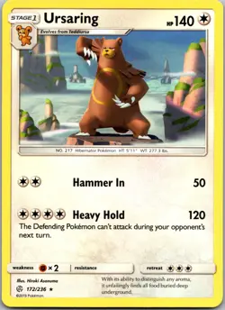 POKEMON URSARING 172/236 RARE COSMIC ECLIPSE NM/M - Image 1