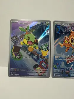 Pokemon First Partner Illustration Turtwig Chimchar Piplup Promo Cards - Image 2