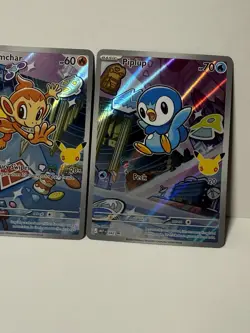 Pokemon First Partner Illustration Turtwig Chimchar Piplup Promo Cards - Image 3
