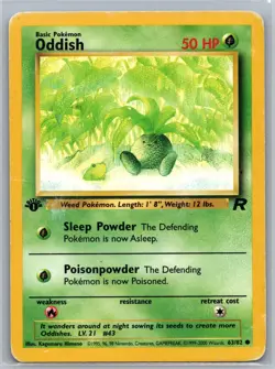 Oddish 63/82 C Team Rocket 1st Edition DMG Pokemon - Image 1