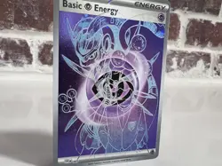 Pokemon TCG Giovanni’s Armored Mewtwo fan art hand made on a Holo Energy Card - Image 2
