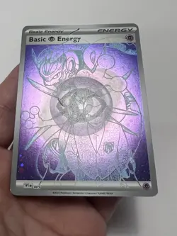 Pokemon TCG Giovanni’s Armored Mewtwo fan art hand made on a Holo Energy Card - Image 3