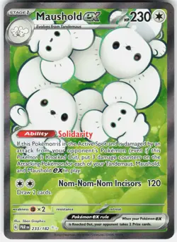 Pokemon Maushold ex 233/182 Ultra Rare Paradox Rift Pokemon Near Mint - Image 1