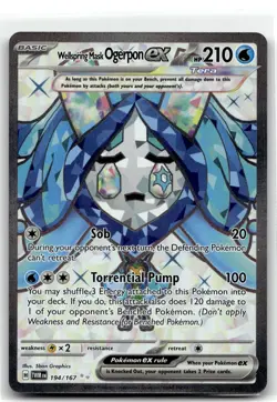 Wellspring Mask Ogerpon ex 194/167 Ultra Rare Twilight Masquerade Pokemon NM b6 - Image 1