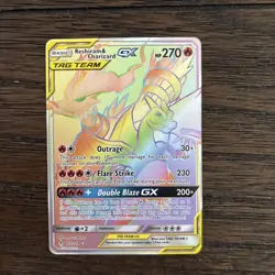 Pokemon TCG Reshiram & Charizard GX TAG TEAM Holo Secret 217/214 Sm-Unbroken Bo… - Image 1