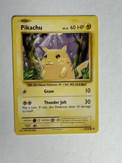 Pikachu Pokemon Card 60 HP Base Set #58/102 Vintage Trading Card - Image 1