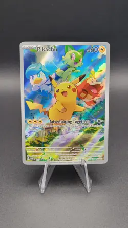 Pokemon Pikachu 027 Adventuring Together Promo Holo Full Art Sv Scarlet Violet - Image 1