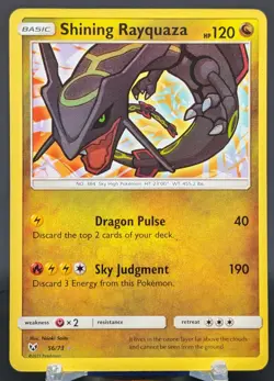 Pokemon Shining Rayquaza #56/73 English Shining Legends Shiny Holo Rare - Image 1