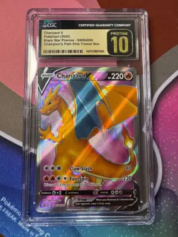 2020 POKEMON SWSH BLACK STAR PROMO #050 CHARIZARD V CGC PRISTINE 10 - Image 1