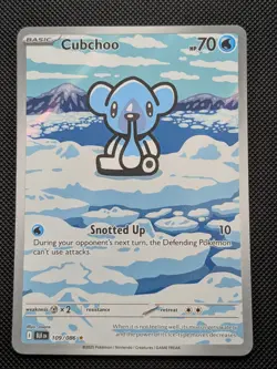 Pokemon Cubchoo 109/086 Black Bolt Illustration Rare - MINT - Image 1